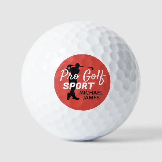 Golf Silhouette, Pro Golf Sport, gepersonaliseerd Golfballen (Voorkant)