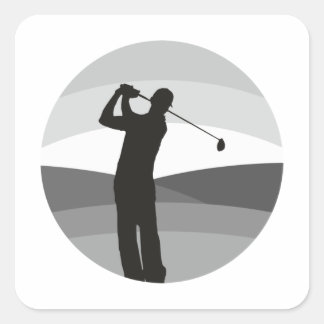 Golf Silhouette Vierkante Sticker