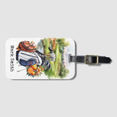 Golf Sinaasappel Blossom thema voor Florida Golfer Bagagelabel (Voorkant (horizontaal))