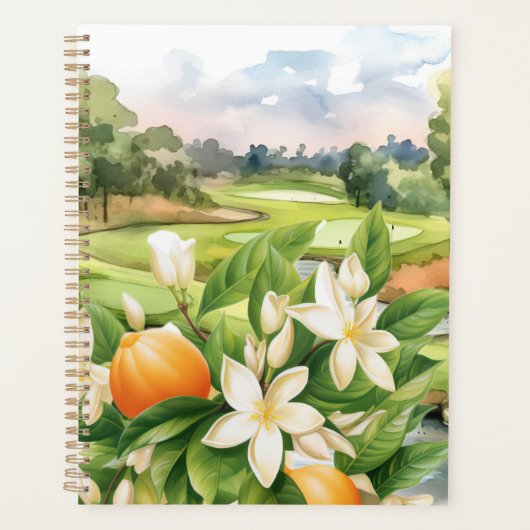 Golf Sinaasappel Blossom thema voor Florida Golfer Planner (Voorkant)