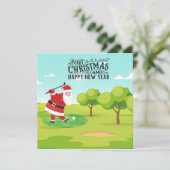 Golf Sinterklaas golfen voor Kerstmis Feestdagenkaart (Staand voorkant)