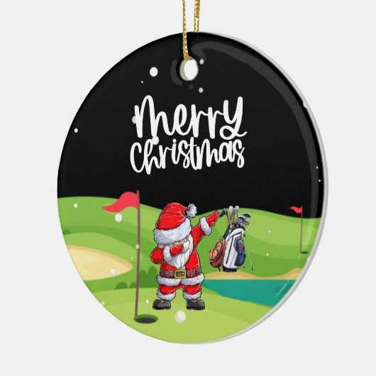 Golf Sinterklaas in golfbaan Keramisch Ornament (Links)