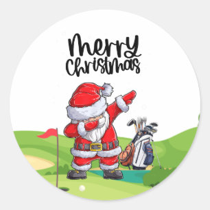 Golf Sinterklaas in golfbaan Kerstmis Ronde Sticker