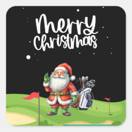 Golf Sinterklaas in golfbaan Vierkante Sticker