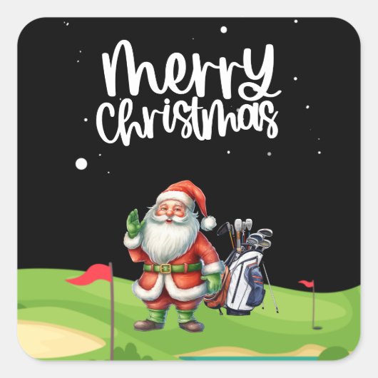 Golf Sinterklaas in golfbaan Vierkante Sticker (Voorkant)