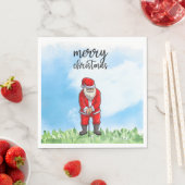 Golf Sinterklaas is golfen op Kerstmis Servet (Insitu)