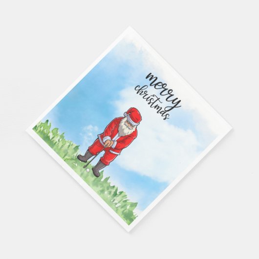 Golf Sinterklaas is golfen op Kerstmis Servet (Hoek)