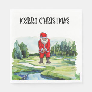 Golf Sinterklaas is golfen op Kerstmis Servet