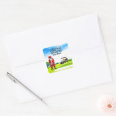 Golf Sinterklaas is golfen op Kerstmis Vierkante Sticker (Envelop)