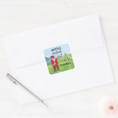 Golf Sinterklaas is golfen op Kerstmis Vierkante Sticker (Envelop)