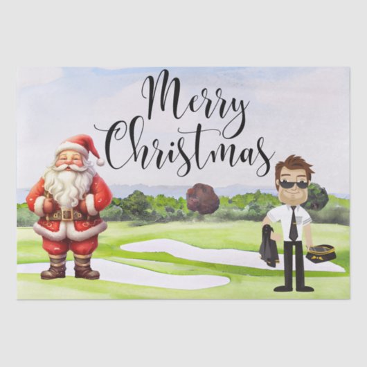 Golf Sinterklaas Kerstmis voor Pilot golffeest Tissuepapier (Voorkant)