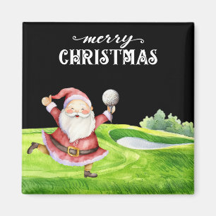 Golf Sinterklaas met golfballen op groen Magneet