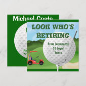 Golf SJABLOON Uitnodigingen tot pensionering (Voorkant / Achterkant)