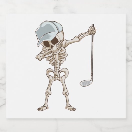 Golf Skeleton Sparkling Wijnetiket (Enkel label)
