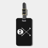 Golf Skull Crossed Clubs Bagagelabel (Voorkant verticaal)