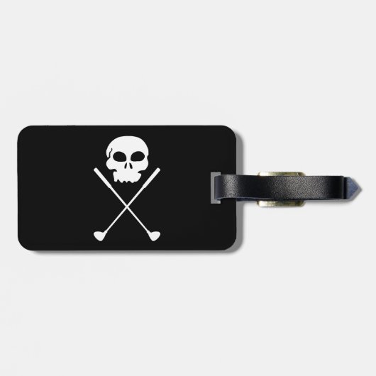 Golf Skull Crossed Clubs Bagagelabel (Achterkant horizontaal)