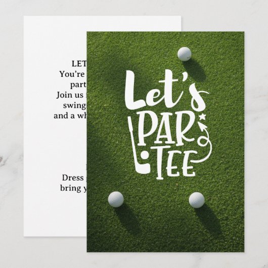 Golf slaat bal van par tee op groen gras kaart (Voorkant / Achterkant)