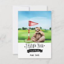 Golf Sloth Golfer op groen gras