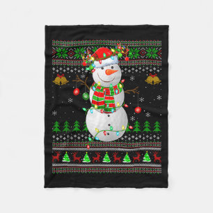 Golf Sneeuwman Lelijke Kerst Truien Golfen Golfe Fleece Deken