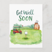 Golf Snel Beter Kaart – Watercolor Golfbaan  (Voorkant)