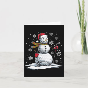 Golf Snowman Golfspeler Santa Hat Kerst Grappig Kaart
