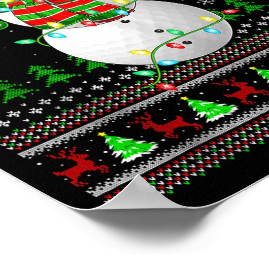 Golf Snowman Ugly Christmas Sweaters Golfing Golfe Poster (Hoek)