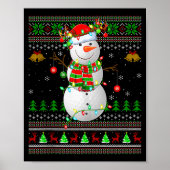 Golf Snowman Ugly Christmas Sweaters Golfing Golfe Poster (Voorkant)