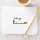 Golf Snowman voor Golfer Merry Kerstmis Etiket (Insitu)