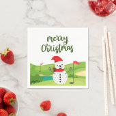 Golf Snowman voor Golfer Merry Kerstmis Servet (Insitu)