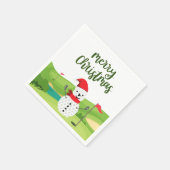 Golf Snowman voor Golfer Merry Kerstmis Servet (Hoek)