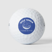 Golf Sober Easier door Par Funny Golfing Quote Golfballen (Voorkant)