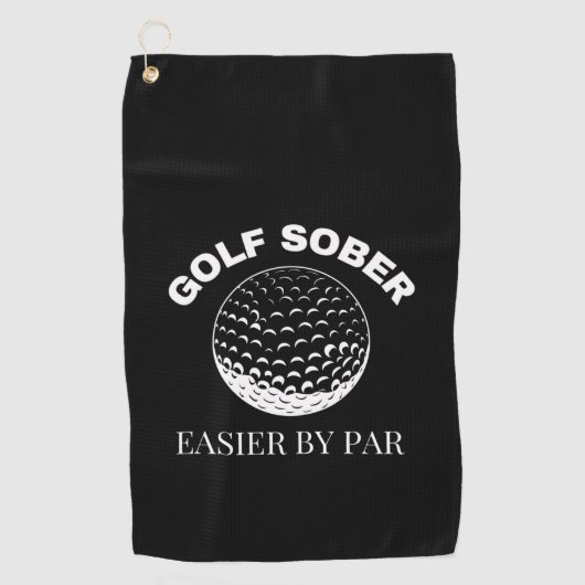 Golf Sober Easier door Par Funny Golfing Quote Golfhanddoek (Voorkant)