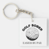 Golf Sober Easier door Par Funny Golfing Quote Sleutelhanger (voorkant)
