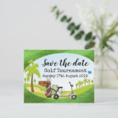 Golf Sparen de datum Golf Tournament met golf uitz Aankondigingskaart (Staand voorkant)
