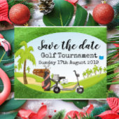 Golf Sparen de datum Golf Tournament met golf uitz Aankondigingskaart
