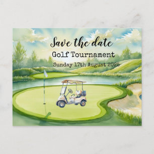 Golf Sparen de datum Golf Tournament met golf uitz Aankondigingskaart