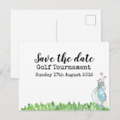 Golf Sparen de datum Golf Tournament met golftas Aankondigingskaart (Voorkant / Achterkant)
