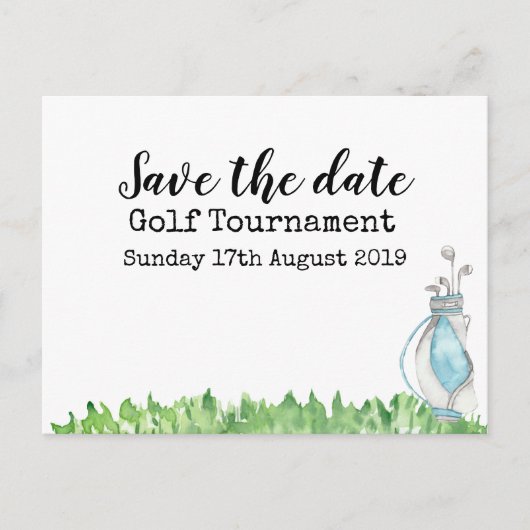 Golf Sparen de datum Golf Tournament met golftas Aankondigingskaart (Voorkant)