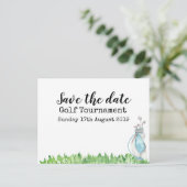 Golf Sparen de datum Golf Tournament met golftas Aankondigingskaart (Staand voorkant)