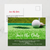 Golf sparen de datum golfbal die gat in één zetten briefkaart (Voorkant / Achterkant)