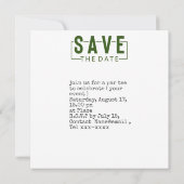 Golf sparen de datum golfbal die gat in één zetten kaart