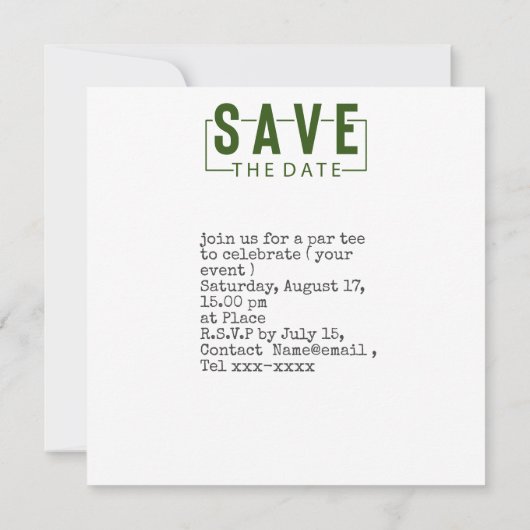 Golf sparen de datum golfbal die gat in één zetten kaart