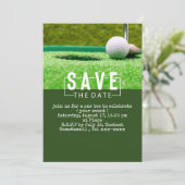 Golf sparen de datum golfbal die gat in één zetten kaart (Staand voorkant)