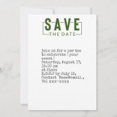 Golf sparen de datum golfbal die gat in één zetten kaart (Achterkant)