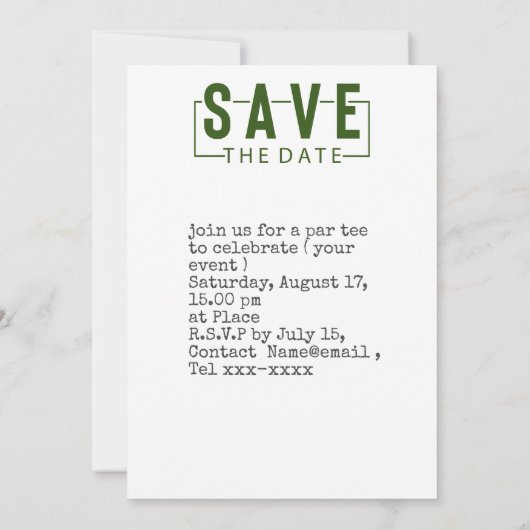 Golf sparen de datum golfbal die gat in één zetten kaart (Achterkant)