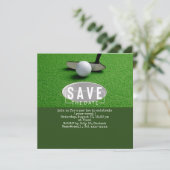 Golf sparen de datum golfbal die gat in één zetten kaart (Staand voorkant)