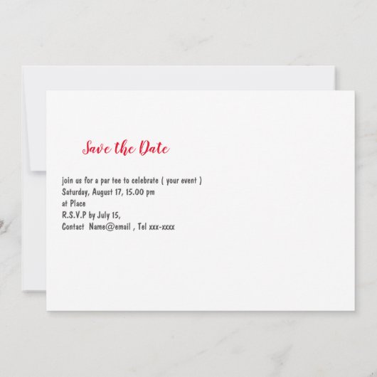 Golf sparen de datum met golfkar kaart (Achterkant)