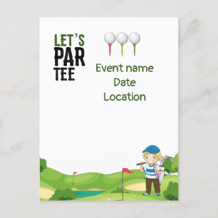 Golf sparen de Datum T-shirt van het Par Uitnodiging Briefkaart