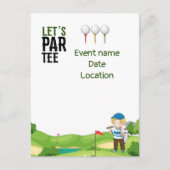 Golf sparen de Datum T-shirt van het Par Uitnodiging Briefkaart (Voorkant)