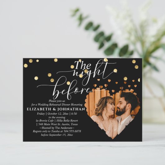 Golf Sparkly Rehearsal Dinner Night before Kaart (Staand voorkant)